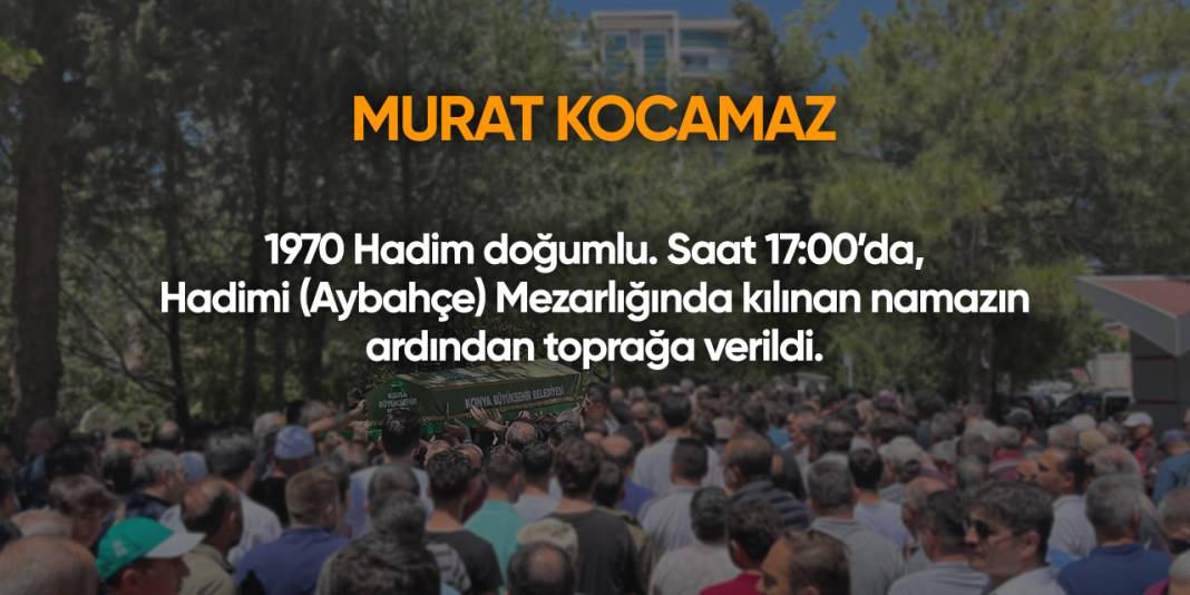 Konya'da bugün vefat edenler | 9 Nisan 2025 11